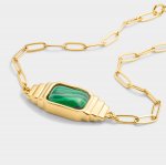 Katie Loxton 'Good Energy' Waterproof Gold Malachite Bracelet