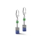 Earrings GeoCUBEÂ® SwarovskiÂ® Crystals & Gemstones blue-green