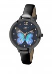 Limit Ladies Secret Garden Blue Butterfly Black Strap Watch