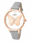 Ladies Secret Garden Limit Rose Gold Butterfly Grey Strap Watch