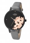 Limit Ladies Secret Garden RG Leaf Black Dial Grey Strap Watch