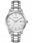 Bulova Mens White Dial Bracelet Watch 96B300