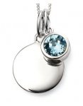 Silver March Swarovski Pendant on 16-18" Curb Chain