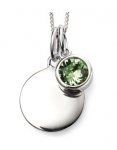 Silver August Birthstone Swarovski Pendant.