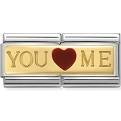 Nom Double Engraved Charm Gold You and Me Charm