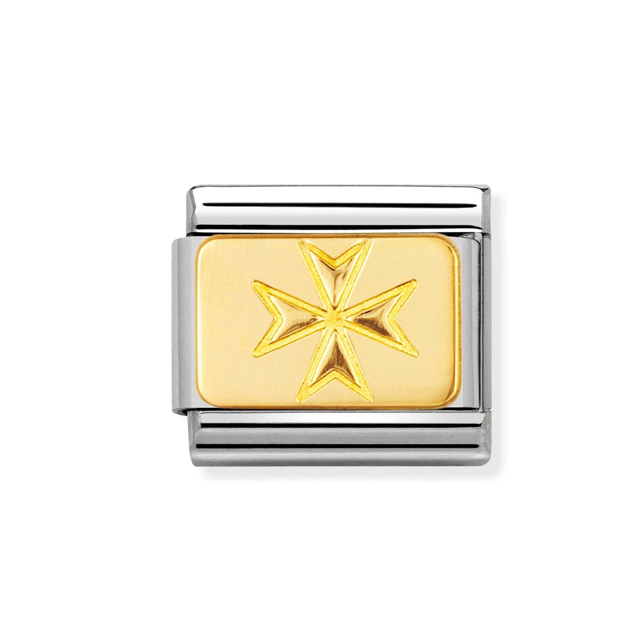 Nomination 18ct Gold NOM MALTESE CROSS ENGRAVED SIGNS