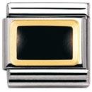 Nomination Stainless Steel, 18ct & Enamel Black Square Charm.