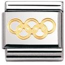 Nomination Stainless Steel, 18ct Gold Olympic Rings Charm.