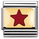 Nomination 18ct & Enamel Red Star Charm.