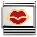 Nomination 18ct & Enamel Red Lips Charm.