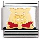 Nomination 18ct Gold & Enamel Pig Charm.