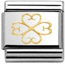 Nomination 18ct Gold Four leaf Clover Hearts Classic Charm
