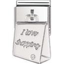 Nomination Stainless Steel, CZ & Silver Drop Shopping Bag Charm.