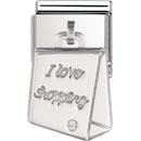 Nomination Stainless Steel, CZ & Silver Drop Shopping Bag Charm.