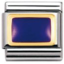 Nomination Stainless Steel, Enamel & 18ct Gold Purple Rectangle Charm.