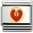 Nomination 18ct Gold Red Scroll Heart Classic Charm