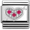 Nomination Silver Shine CZ Red Heart with Arrow Classic Charm