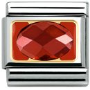 Nomination 18ct Gold & Red Enamel Faceted Red CZ Stone Classic Charm