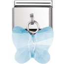 Nomination Stainless Steel & Swarovski set Faceted Blue Butterfly Charm.