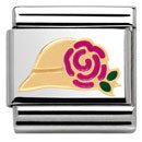 Nomination Stainless Steel, Enamel & 18ct Madame Hat Charm.