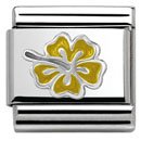 Nomination Silver Shine Hibiscus Yellow Charm