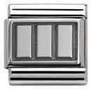 Nomination  Silver Shine 3 Rectangular Plates Charm