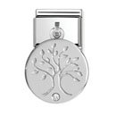 Nomination Drop CZ Tree of Life Charm in Stainless Steel, CZ & Silver.