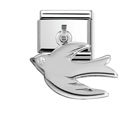 Nomination Drop CZ Swallow Charm in Stainless Steel, CZ & Silver.