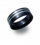 Gents Tungsten Carbide Black Ring
