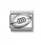 Nomination Silver Oxidised Rugby Ball Charm