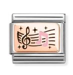 Nomination 9ct Rose Gold Treble Clef & Notes Charm