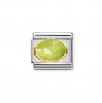 Nomination Stainless Steel & 18CT Oval shaped Light Green Cashmere Charm