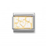 Nomination 18ct Gold & White interlocking Hearts Classic Elegance Charm