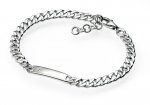 Silver D For Diamond Plain Boys ID Bracelet