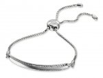 Silver D For Diamond D4D ID Chain Bracelet With Diamond Cut Edge