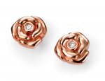 Silver Rose Gold Plated D For Diamond Rose Stud Earrings