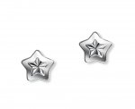 Silver D For Diamond "Non Diamond" Star Stud Earrings