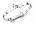 Silver D For Diamond Bow Bangle