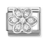 Nomination Silver White CZ Daisy Charm