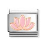 Nomination 9ct Rose Gold & Enamel Pink Lotus Flower Charm