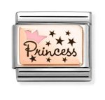 Nomination 9ct Rose Gold Pink Princess Crown Charm
