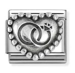 Nomination Silver Wedding Rings Dotted Heart Charm.