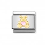 Nomination 18ct Gold Pink Bear Charm