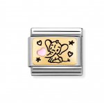 Nomination 18ct Gold Pink Heart Elephant Charm
