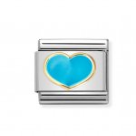 Nomination 18ct Blue Enamel Heart Charm
