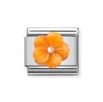 Classic Rose Gold Orange Mother of Pearl Flower Charm