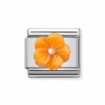 Nomination Classic Rose Gold Orange Mother of Pearl Flower Charm