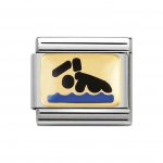 Nomination 18ct & Enamel Swimming Charm.