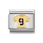 Nomination 18ct & Enamel number 9 Football Shirt Charm.