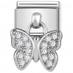 Nomination Drop Silver CZ Butterfly Charm.